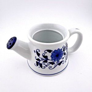 Holtkamp Greenhouses Inc. 2" Blue White Ceramic Watercan‎ Planter Succulent Pot